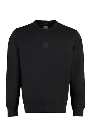 Cotton crew-neck sweatshirt with logo-0